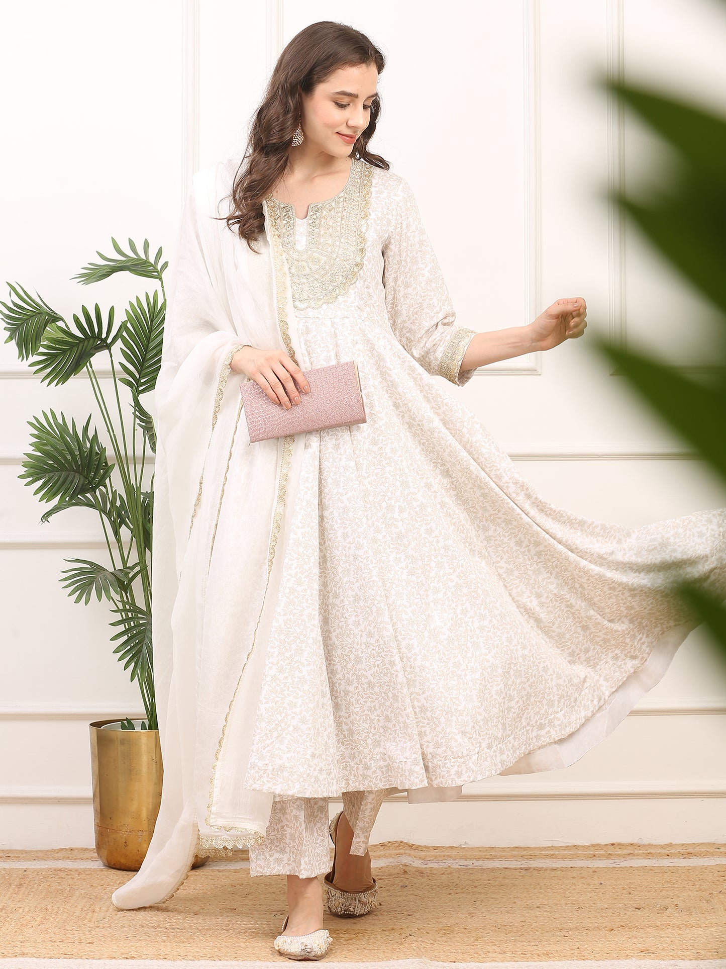 Anarkali Suit - Satin Silk