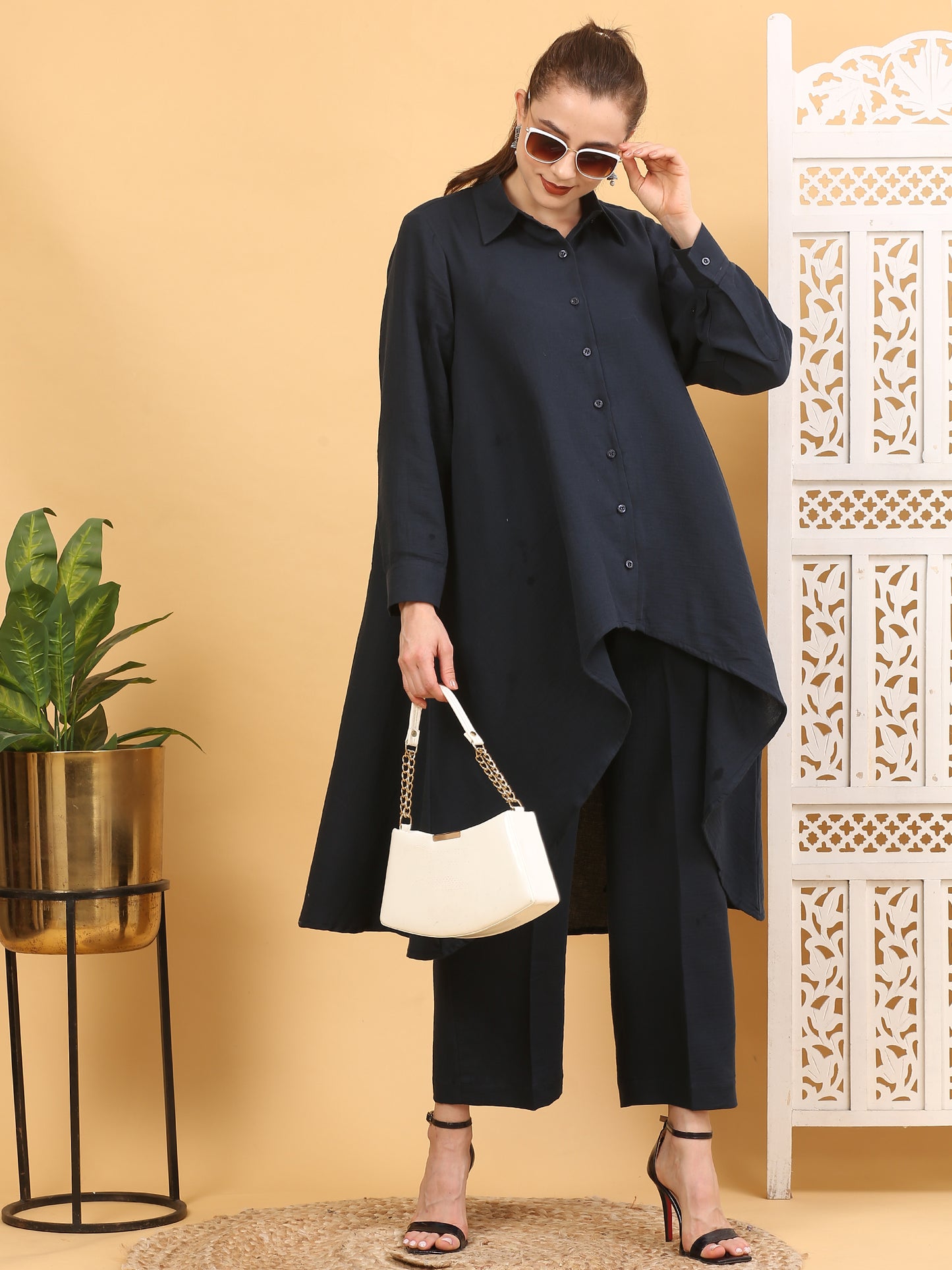 Black Cotton Stitched Suit