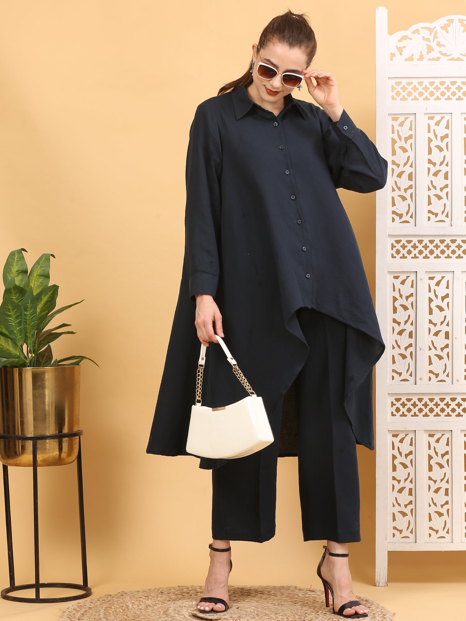 Black Cotton Stitched Suit