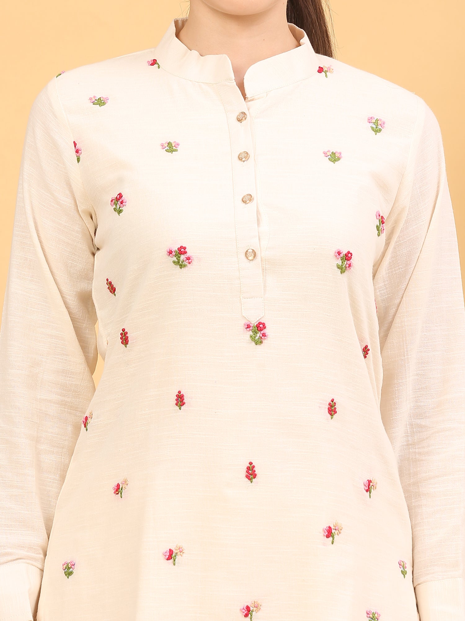 Handcrafted Cotton Embroidered Kurta Set