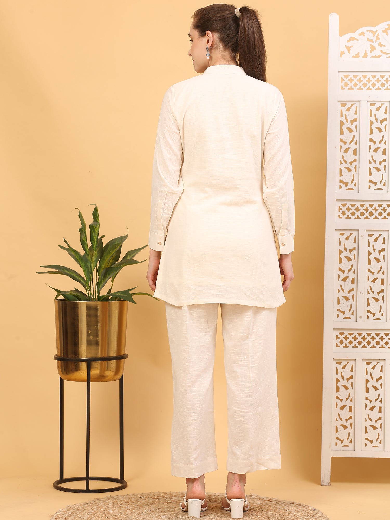 Handcrafted Cotton Embroidered Kurta Set