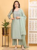 3-Piece Chanderi Silk Stitched Suit
