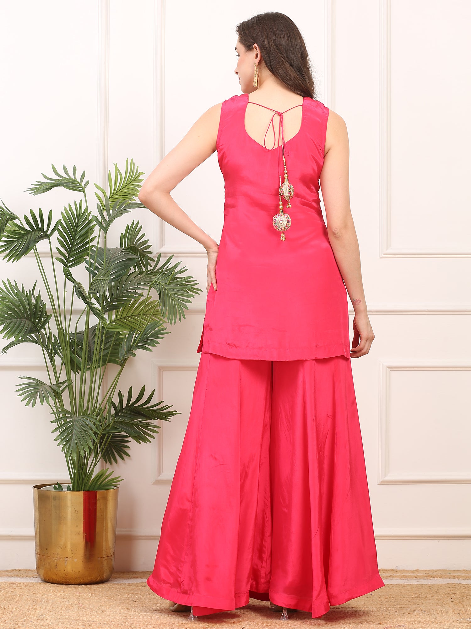 3-Piece Crepe Silk Stitched Suit