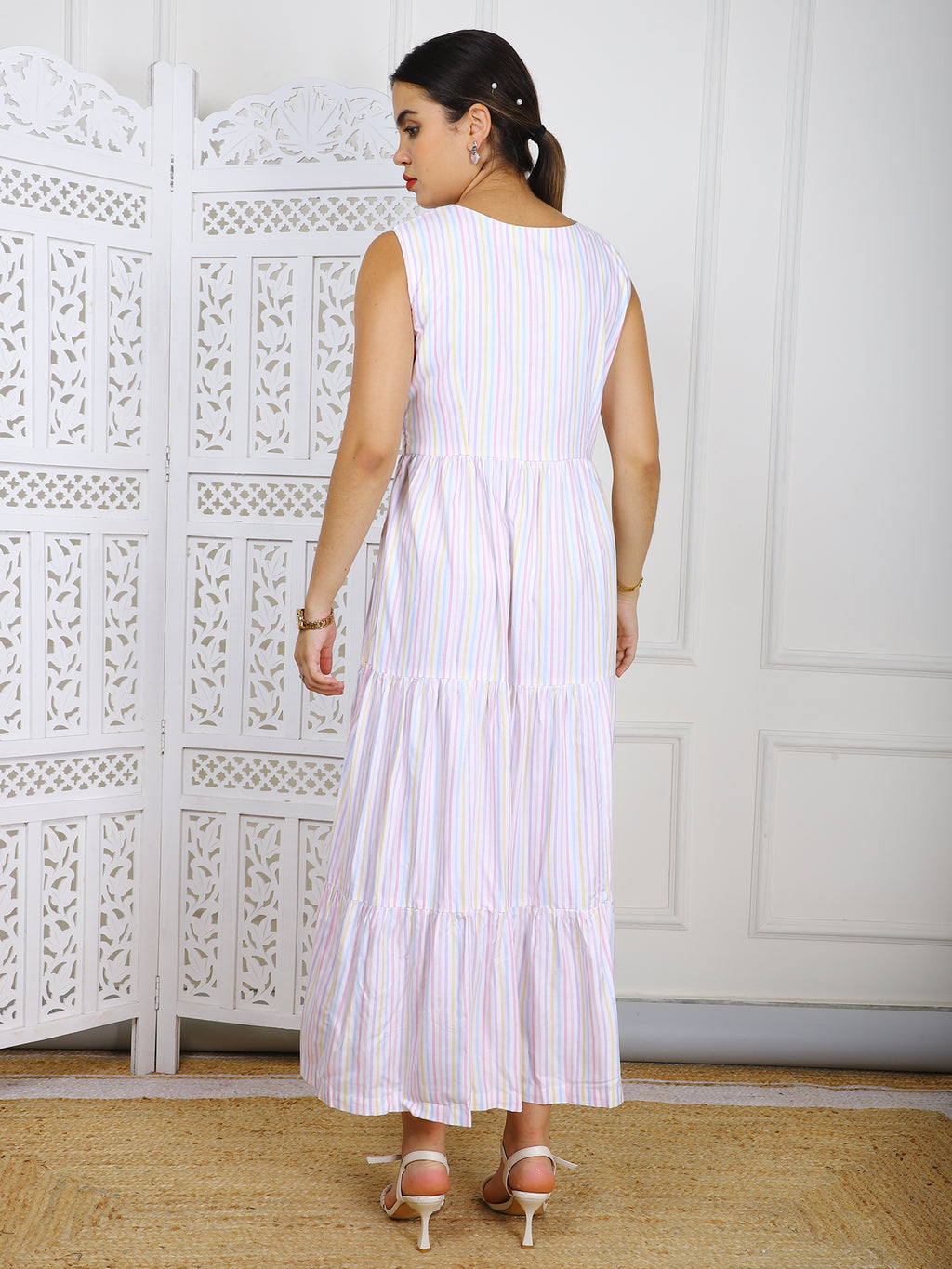 Premium Cotton Maxi Dress with Side Slit