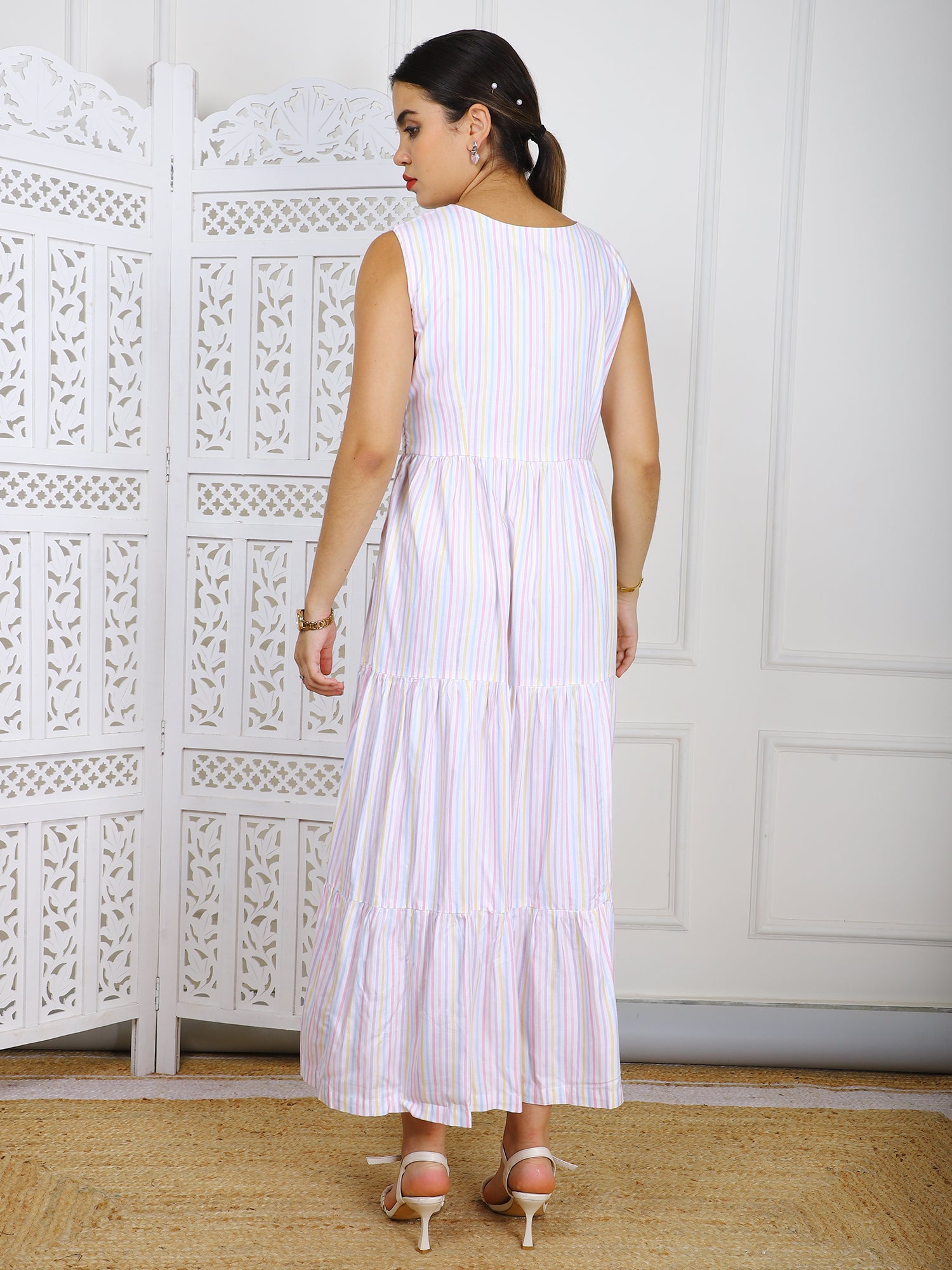 Premium Cotton Maxi Dress with Side Slit